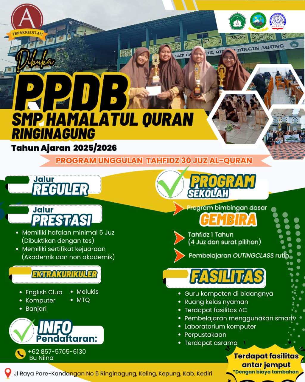 BROSUR SMP HAMALATUL QURAN RINGINAGUNG TAHUN AJARAN 2025 /2026 
